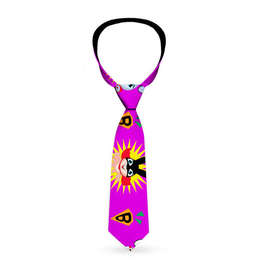 Buckle-Down Necktie - Bunny Superhero Purple Neckties Buckle-Down   