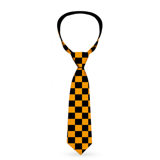 Buckle-Down Necktie - Checker Black/Neon Orange Neckties Buckle-Down   