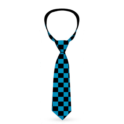 Buckle-Down Necktie - Checker Black/Turquoise Neckties Buckle-Down   