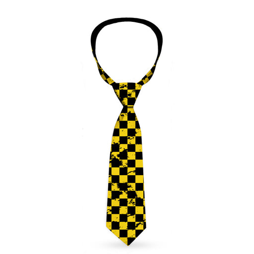 Buckle-Down Necktie - Checker Weathered Black/Yellow Neckties Buckle-Down   