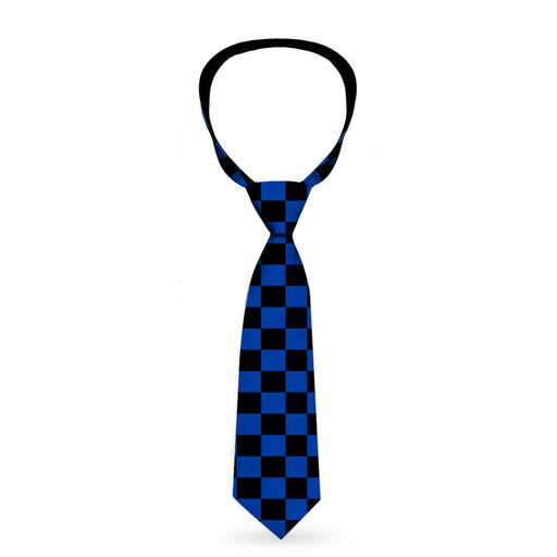 Buckle-Down Necktie - Checker Black/Royal 288C Neckties Buckle-Down   