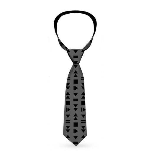Buckle-Down Necktie - Control Buttons Black/Gray Neckties Buckle-Down   