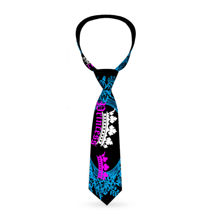 Buckle-Down Necktie - Crown Princess Oval Black/Turquoise Neckties Buckle-Down   