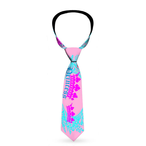 Buckle-Down Necktie - Crown Princess Oval Pink/Turquoise Neckties Buckle-Down   
