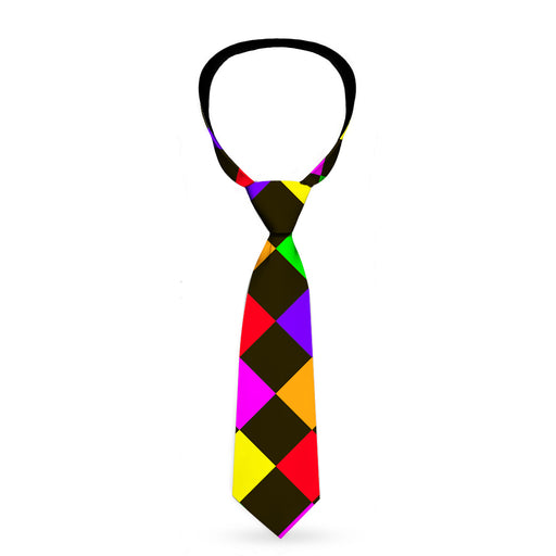 Buckle-Down Necktie - Diamonds Black/Multi Neon Neckties Buckle-Down   