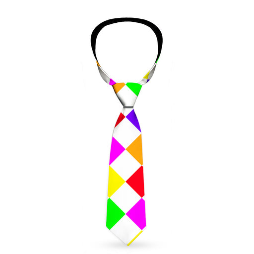 Buckle-Down Necktie - Diamonds White/Multi Neon Neckties Buckle-Down   