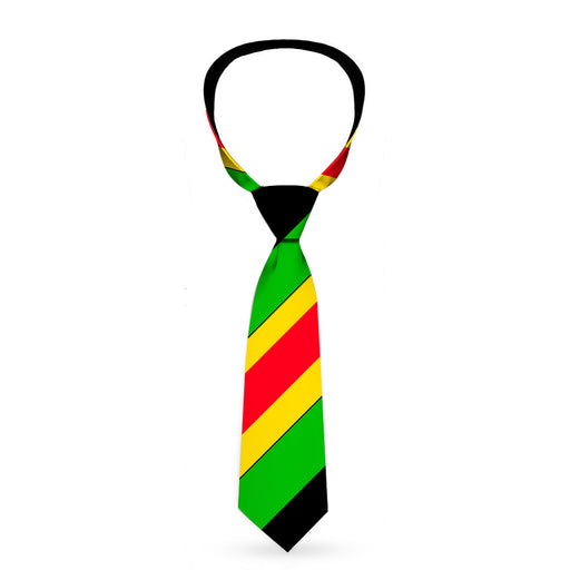 Buckle-Down Necktie - Diagonal Stripes Black/Green/Yellow/Red Neckties Buckle-Down   