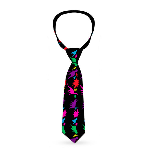 Buckle-Down Necktie - Dinosaur Silhouette Black/Multi Color Neckties Buckle-Down   