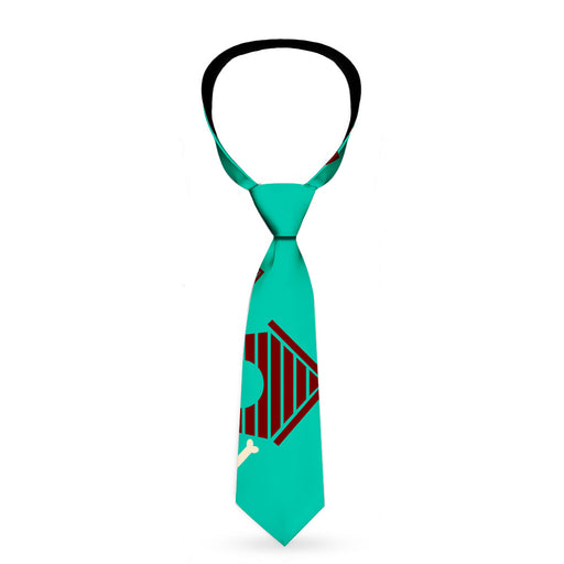Buckle-Down Necktie - Dog House & Bone Turquoise/Brown Neckties Buckle-Down   
