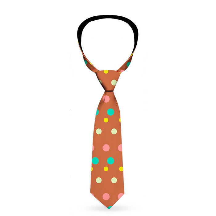 Necktie Standard - Dots Brown/Multi Pastel Neckties Buckle-Down   