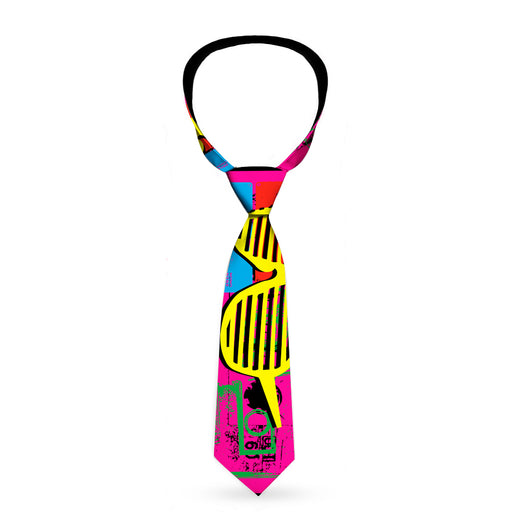 Buckle-Down Necktie - Eighties Shades Tapes Black/Neon Neckties Buckle-Down   