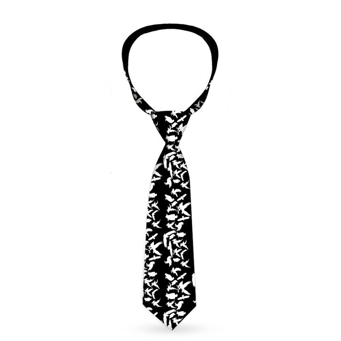 Buckle-Down Necktie - Eagle Silhouettes Scattered Black/White Neckties Buckle-Down   