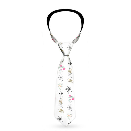 Buckle-Down Necktie - Flower Splatter White/Gray Neckties Buckle-Down   