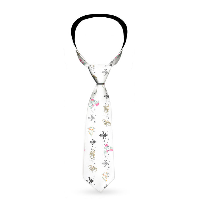 Buckle-Down Necktie - Flower Splatter White/Gray Neckties Buckle-Down   
