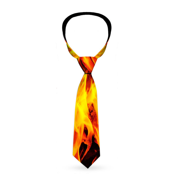 Buckle-Down Necktie - Flames Vivid Black/Orange Neckties Buckle-Down   