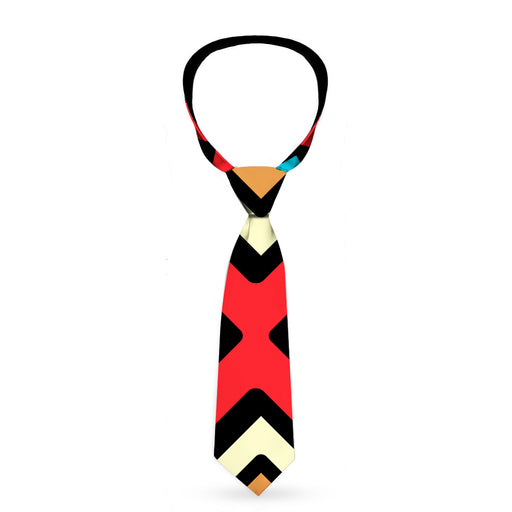 Buckle-Down Necktie - Geometric1 Black/Red/Tan/Brown/Baby Blue Neckties Buckle-Down   