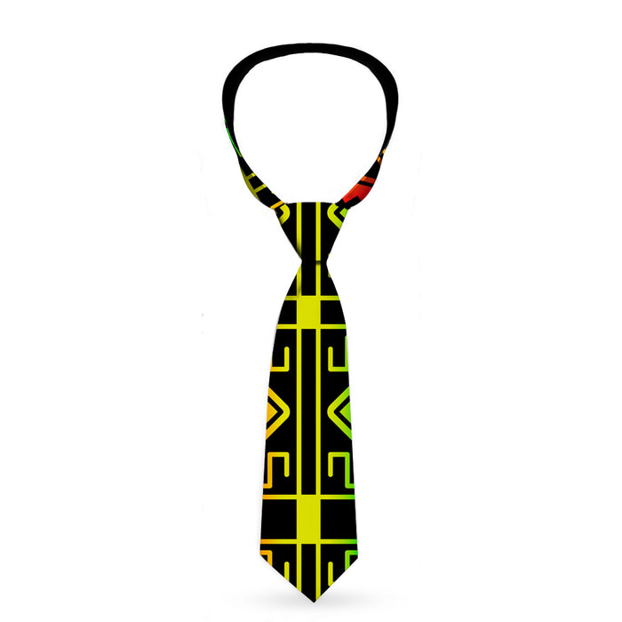 Buckle-Down Necktie - Geomteric2 Black/Red/Yellow/Green Neckties Buckle-Down   