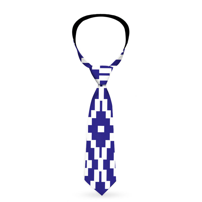 Buckle-Down Necktie - Geometric Diamond Blue/White Neckties Buckle-Down   