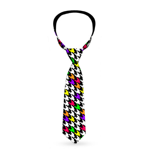 Buckle-Down Necktie - Houndstooth Black/White/Multi Neon Neckties Buckle-Down   