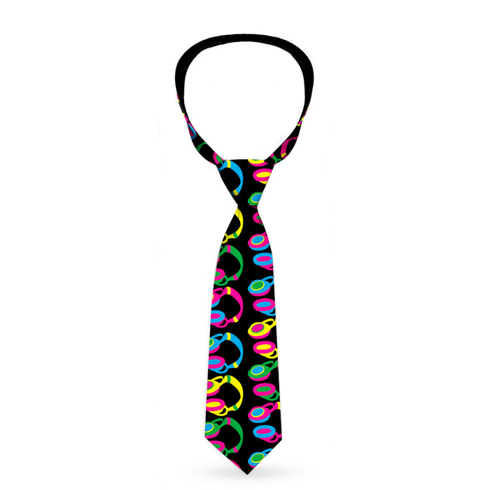 Buckle-Down Necktie - Headphones Black/Neon Neckties Buckle-Down   