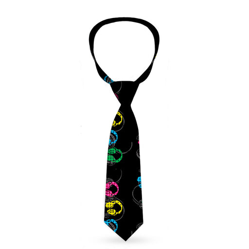 Buckle-Down Necktie - Headphones Buffalo Plaid Black/Neon Neckties Buckle-Down   