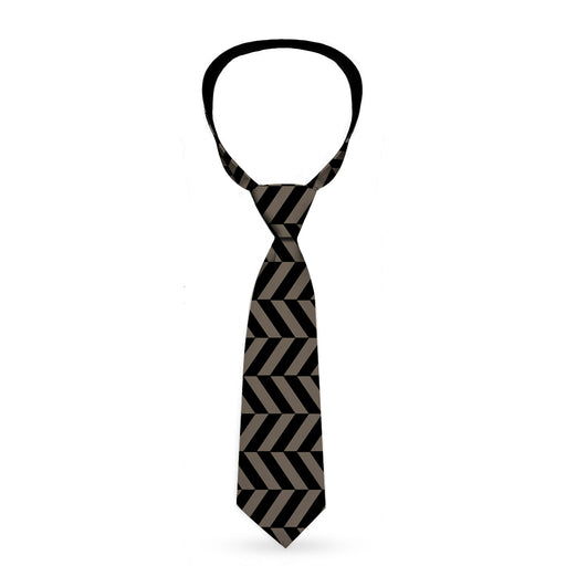Buckle-Down Necktie - Herringbone Black/Gray Neckties Buckle-Down   