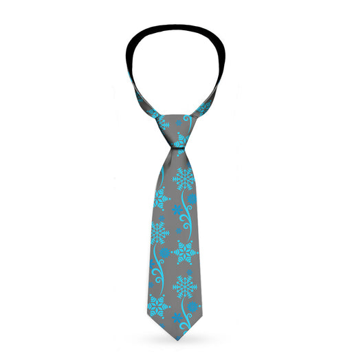 Buckle-Down Necktie - Holiday Snowflakes Gray/Blue Neckties Buckle-Down   