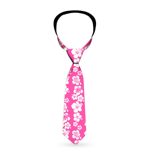 Buckle-Down Necktie - Hibiscus Neon Pink/White Neckties Buckle-Down   