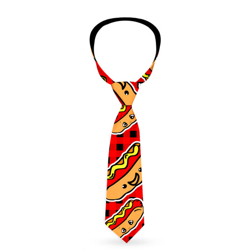 Buckle-Down Necktie - Hot Dogs/Buffalo Plaid Black/Red Neckties Buckle-Down   