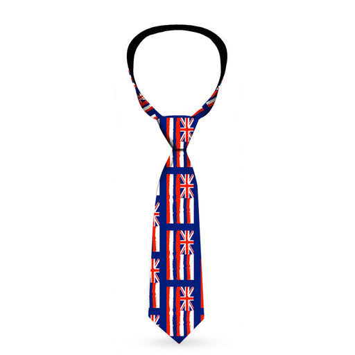 Buckle-Down Necktie - Hawaii Flags Weathered Blue/Red/White Neckties Buckle-Down   