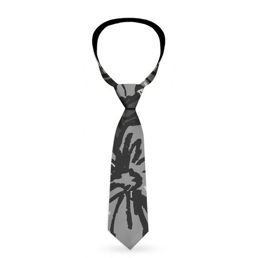 Buckle-Down Necktie - Hibiscus Collage Gray Shades Neckties Buckle-Down   