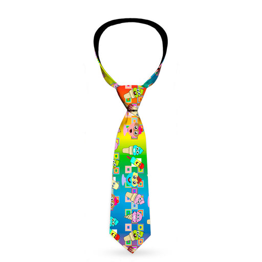 Buckle-Down Necktie - Ice Cream Cone & Popsicle Expressions/Squares Multi Color Neckties Buckle-Down   