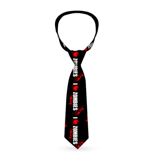 Buckle-Down Necktie - I "Heart" ZOMBIES Bold Splatter Black/White/Red Neckties Buckle-Down   