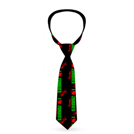 Buckle-Down Necktie - I "Heart" ZOMBIES Bold Splatter Black/Green/Red Neckties Buckle-Down   