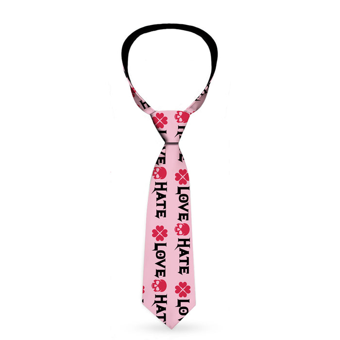 Buckle-Down Necktie - Love/Hate/Betrayal Pink/Black/Fuchsia Neckties Buckle-Down   