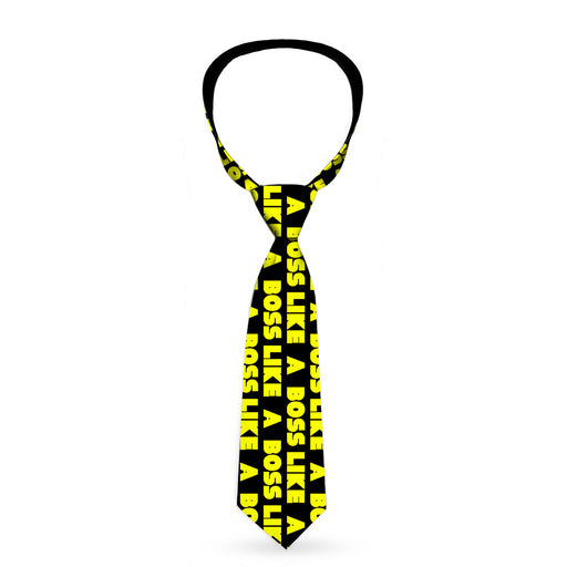 Buckle-Down Necktie - LIKE A BOSS Black/Yellow Neckties Buckle-Down   