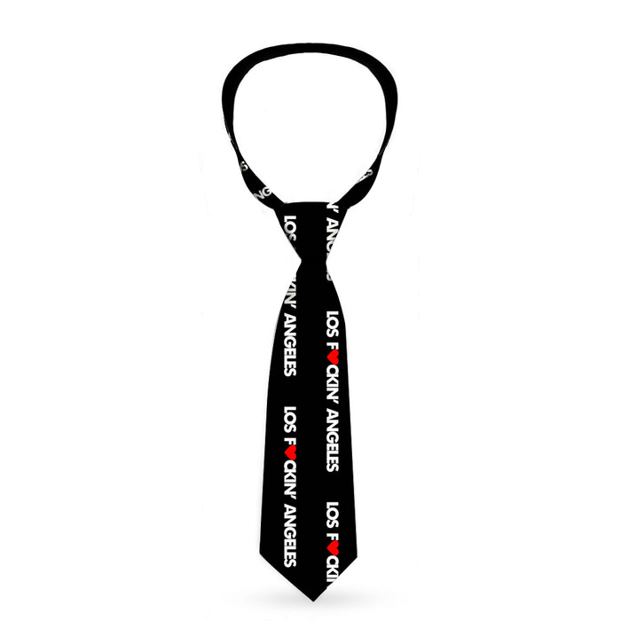 Buckle-Down Necktie - LOS F*CKIN' ANGELES Heart Black/White/Red Neckties Buckle-Down   