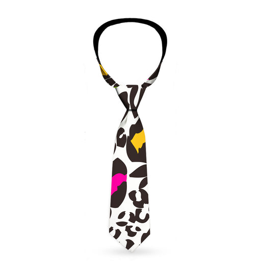 Buckle-Down Necktie - Leopard White/Black/Multi Color Neckties Buckle-Down   