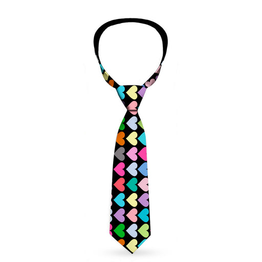 Buckle-Down Necktie - Mini Hearts Black/Multi Color Neckties Buckle-Down   