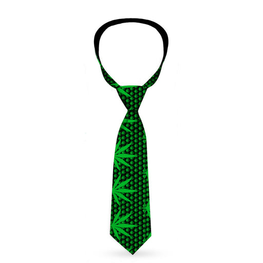 Buckle-Down Necktie - Marijuana Garden Black/Green Neckties Buckle-Down   