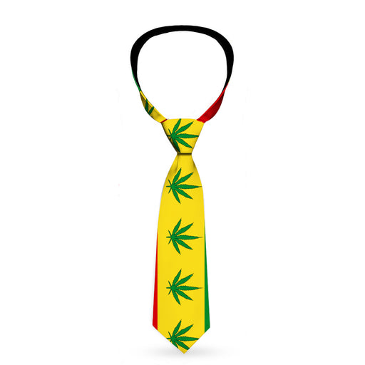 Buckle-Down Necktie - Marijuana Leaf Repeat Rasta Neckties Buckle-Down   