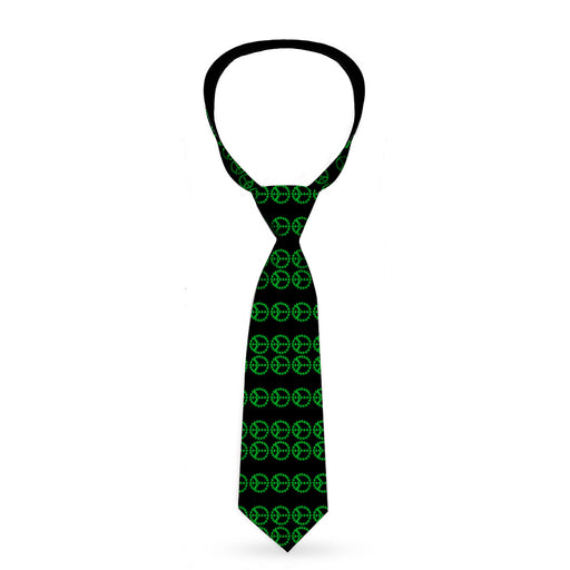 Buckle-Down Necktie - Marijuana Peace Repeat Black/Green Neckties Buckle-Down   