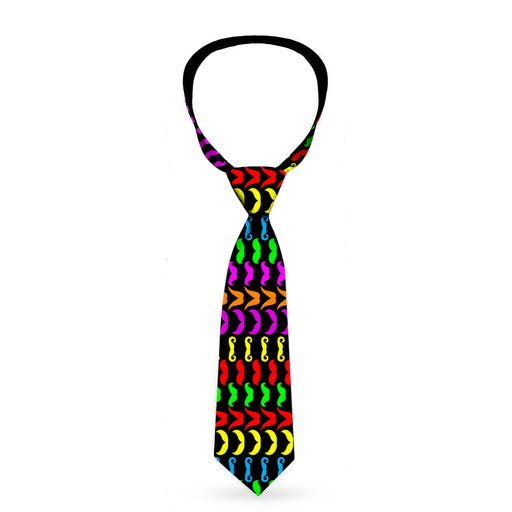 Buckle-Down Necktie - Mustaches Black/Multi Color Neckties Buckle-Down   