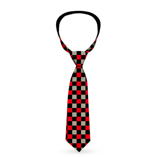 Buckle-Down Necktie - Mini Checker Black/Gray/3 Red Neckties Buckle-Down   