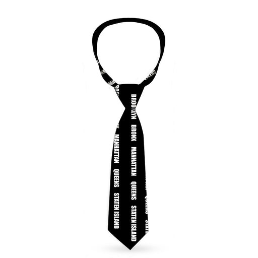 Buckle-Down Necktie - New York's Five Burroughs Bold Black/White Neckties Buckle-Down   