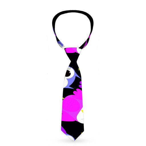 Buckle-Down Necktie - Owl Eyes Black/Purples/Pinks Neckties Buckle-Down   
