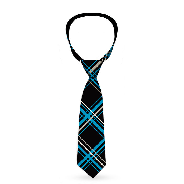 Necktie Standard - Plaid Black/Turquoise/Gray Neckties Buckle-Down   