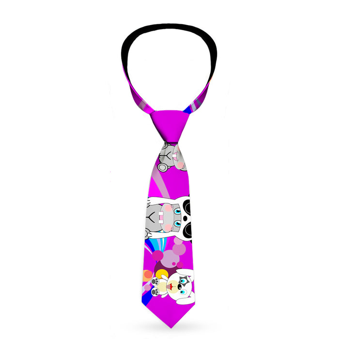 Buckle-Down Necktie - Panda Hat Animals w/Bright Color Burst Neckties Buckle-Down   
