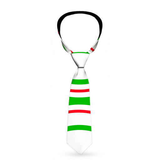 Buckle-Down Necktie - Rings White/Green/Red Neckties Buckle-Down   
