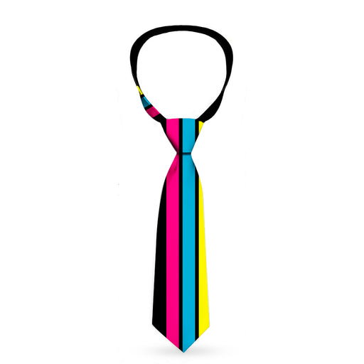 Buckle-Down Necktie - Racing Stripes Black/Yellow/Blue/Pink Neckties Buckle-Down   
